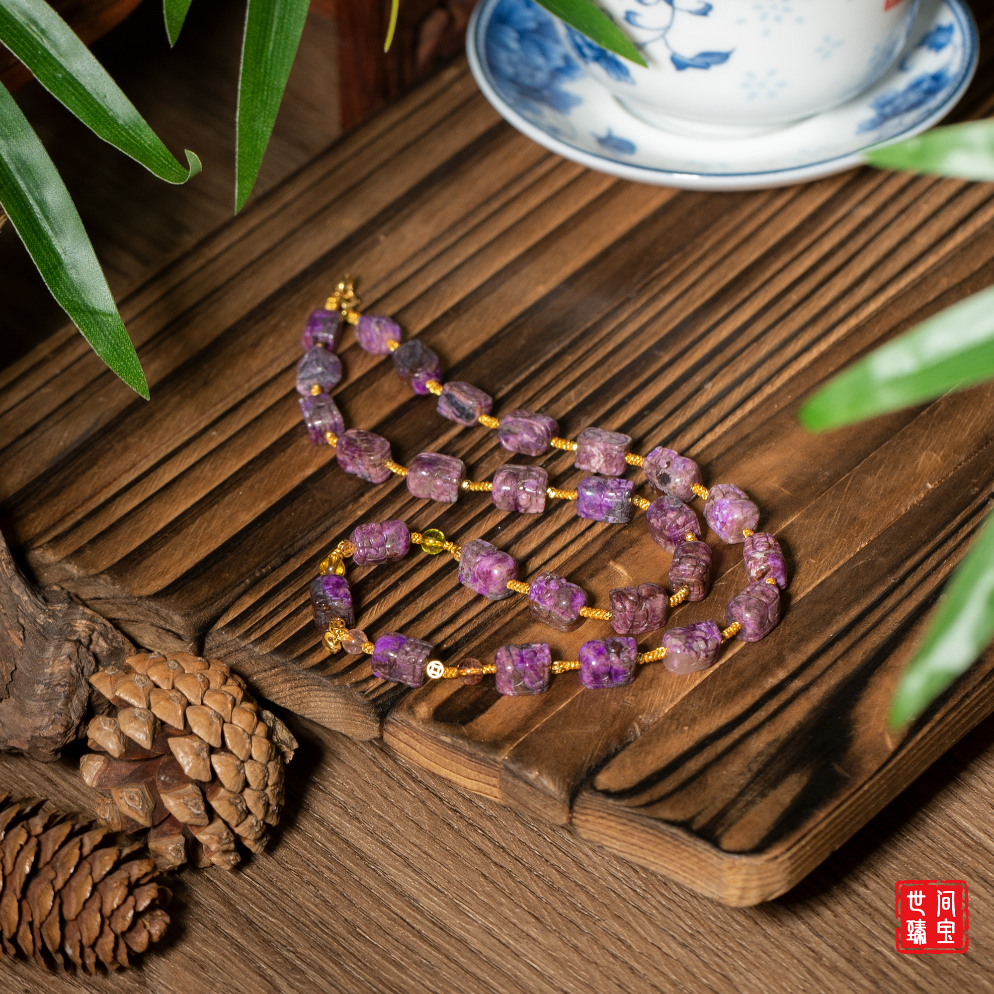 四喜丨18K金桃红貔貅舒俱来项链/长45cm/多样性发/P2591/0