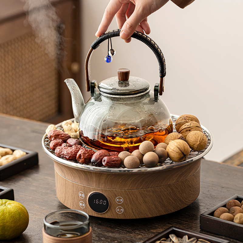 煌山冬日围炉煮茶烤火炉套装家用插电围聚煮茶器具全套电陶炉茶壶