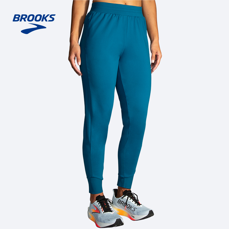 BROOKS布鲁克斯女款运动裤保暖裤舒适跑步紧身长裤可收纳健身裤子