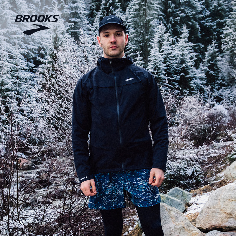 BROOKS布鲁克斯男跑步登山上衣收纳防水运动女士夹克外套