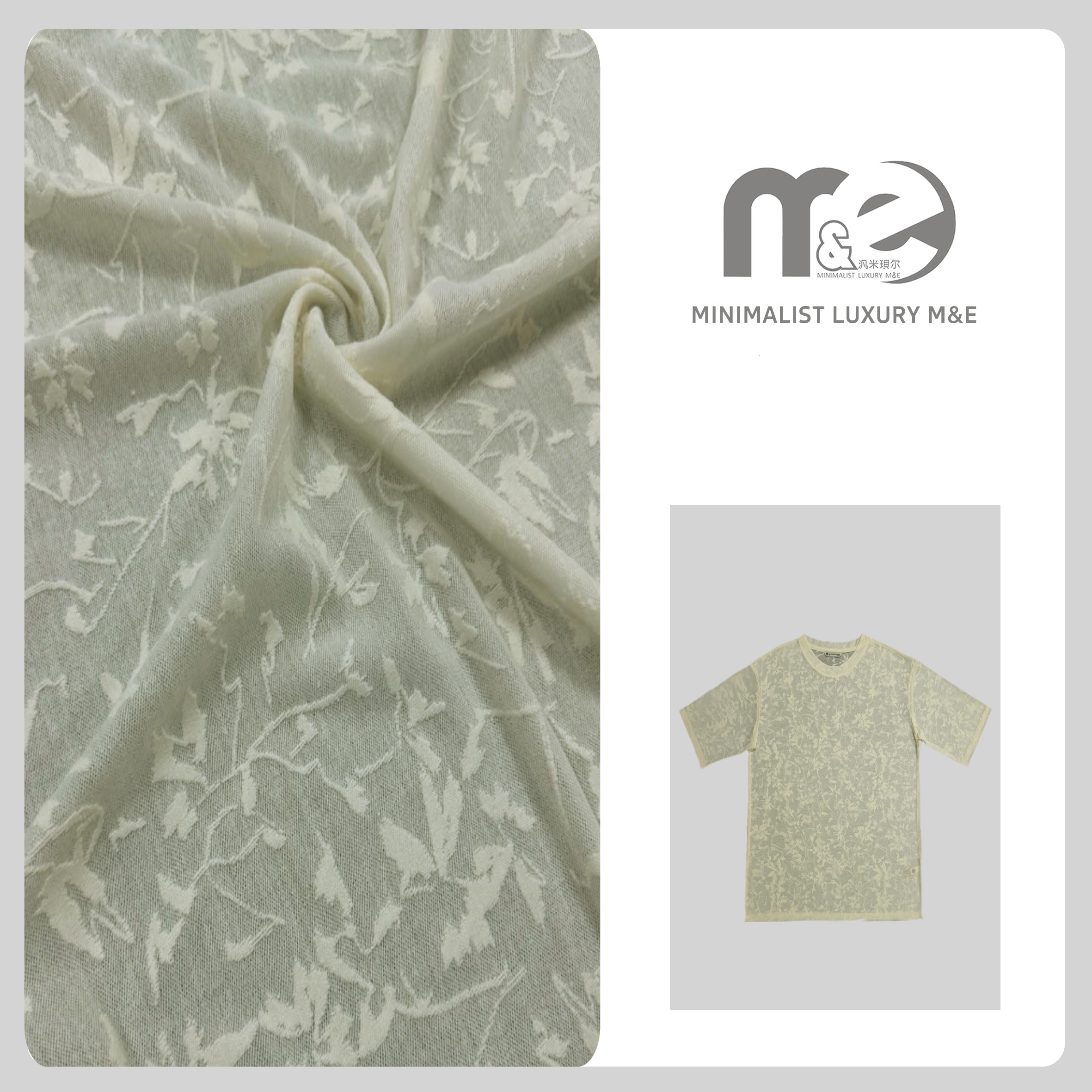 ME【蕾丝蝴蝶】蕾丝阔版T恤设计师款Y6543