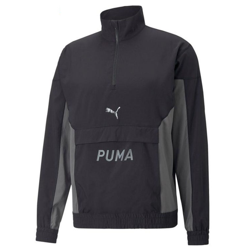 (WZ)Puma彪马男子运动梭织透气立领半拉链套头卫衣外套 522971-01