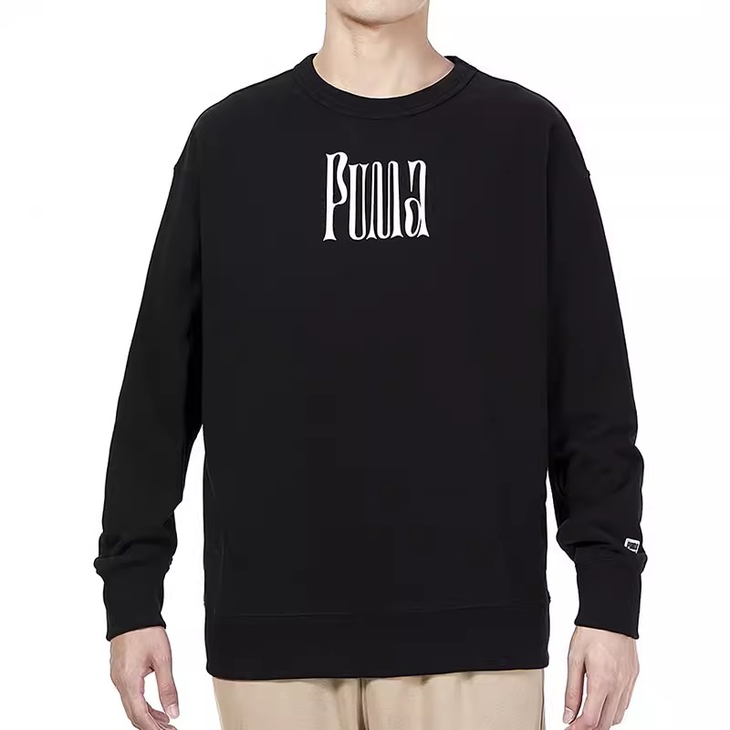 (WZ)PUMA彪马男装上衣新款圆领透气休闲运动套头卫衣533037-01