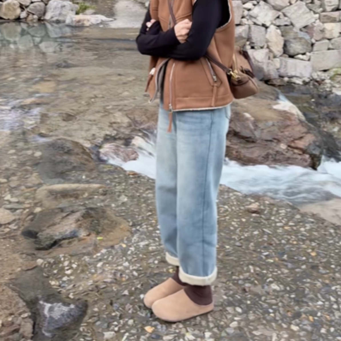 （一条超百搭的牛仔裤）韩系加绒加厚冬款直筒萝卜牛仔裤