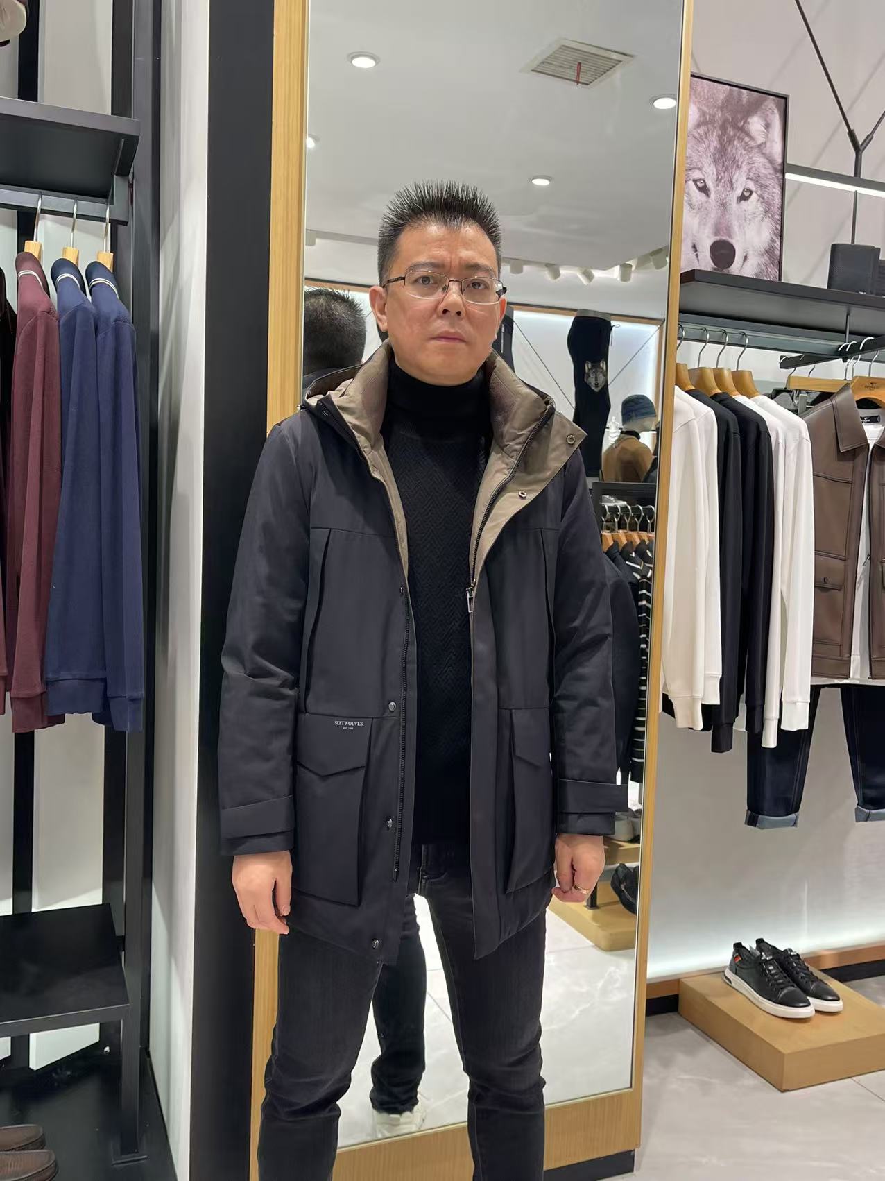 Septwolves/七匹狼2021冬季福利中长款羽绒服（8523）原价2799