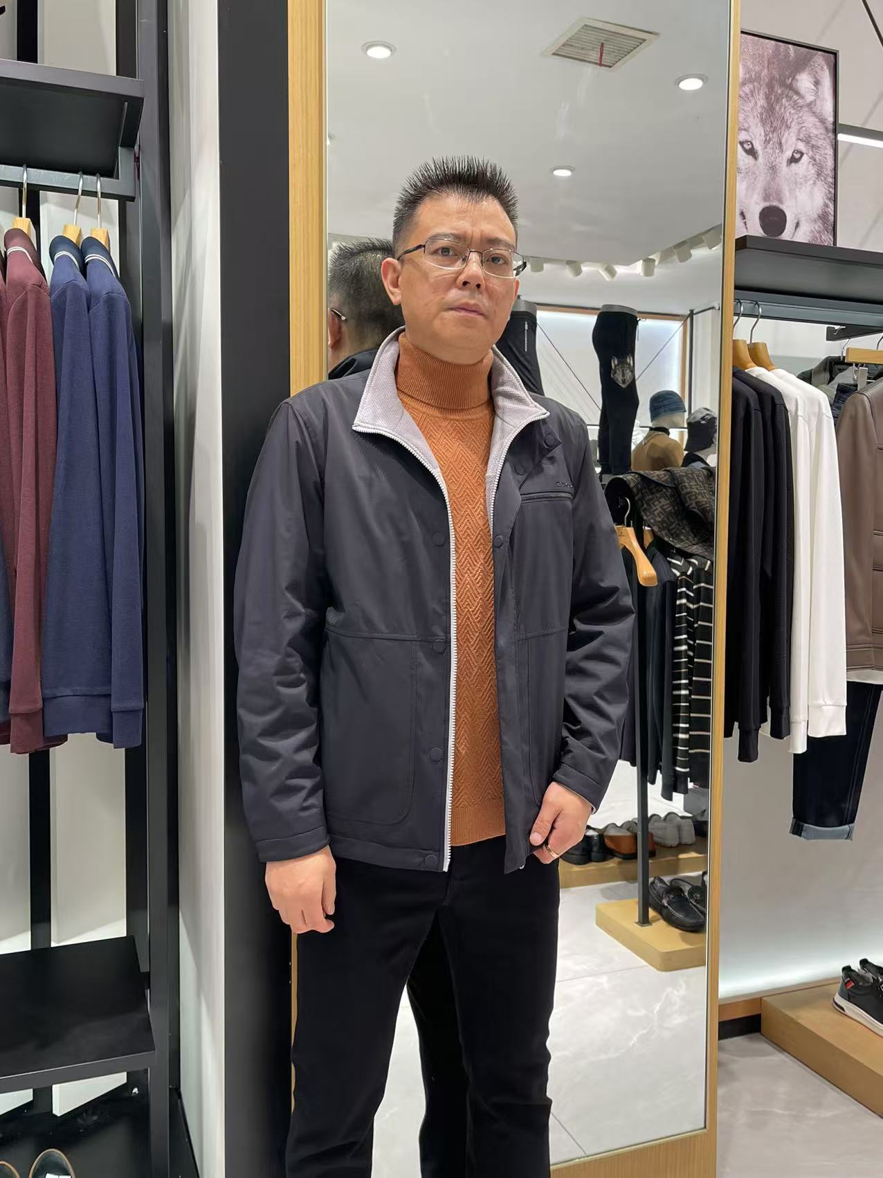 Septwolves/七匹狼2024秋冬新款双面夹克（2042）原价1799