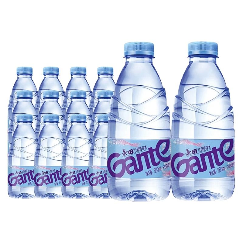 景田纯净水小瓶饮用水整箱景田清新运动灌装发货常温360ml*12瓶