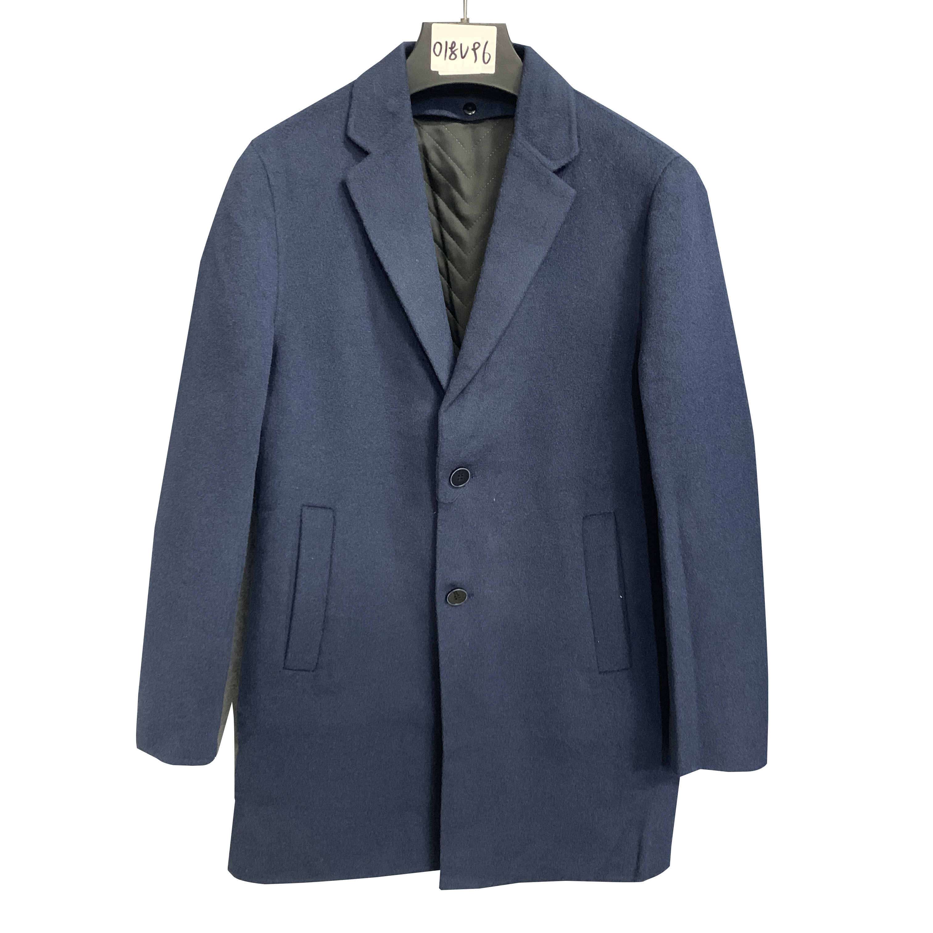 鸟【绵羊毛大衣】灰蓝色男款毛呢大衣中长款秋冬商务男士外套DY018