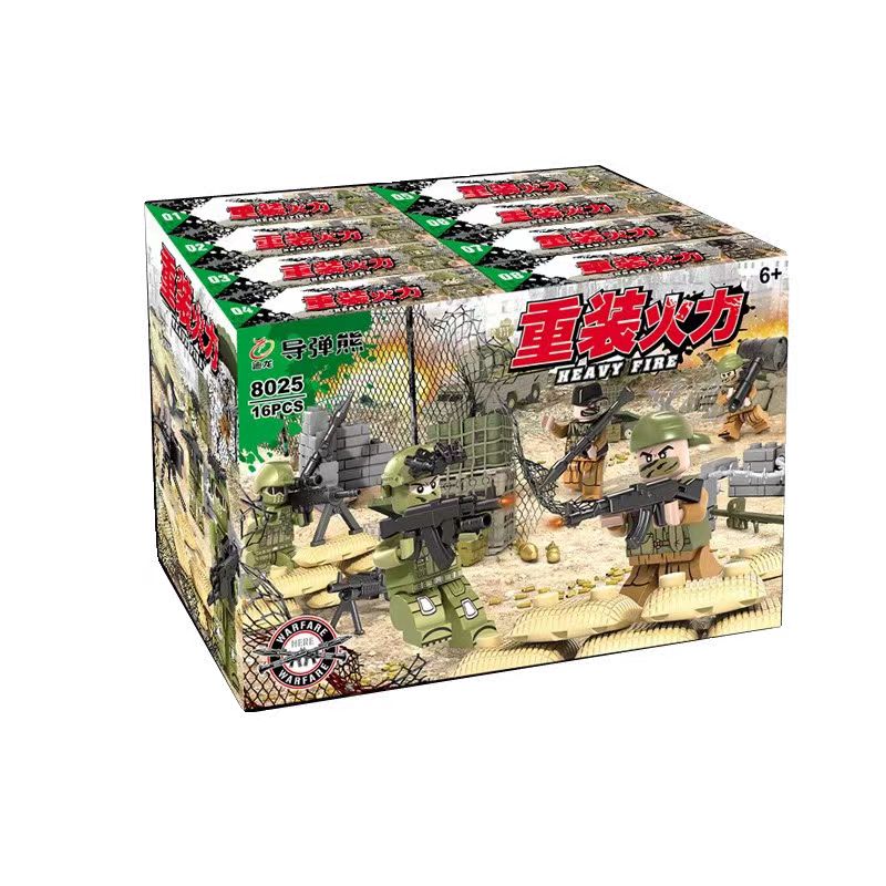 军事2战经典重装火力中东之战兄弟连狙击手人仔士兵炮儿拼装玩具