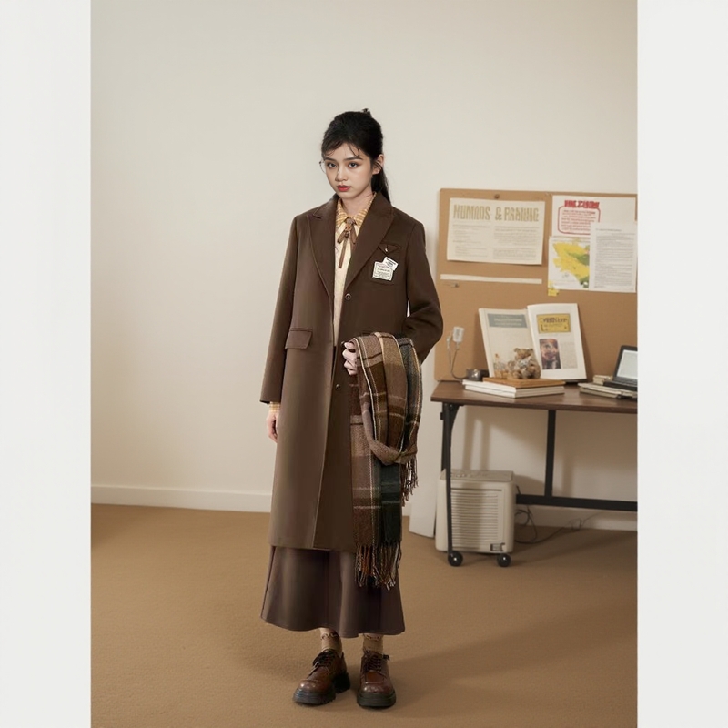 300斤大码女装胖mm冬加厚夹棉大衣中长款风衣外套新款学院英伦风