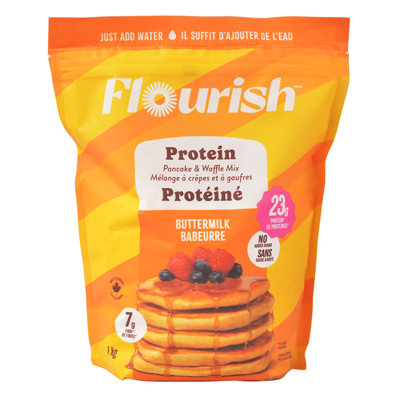 加拿大Flourish松饼粉华夫煎饼烘焙原料儿童早餐亚麻籽预拌粉 1kg