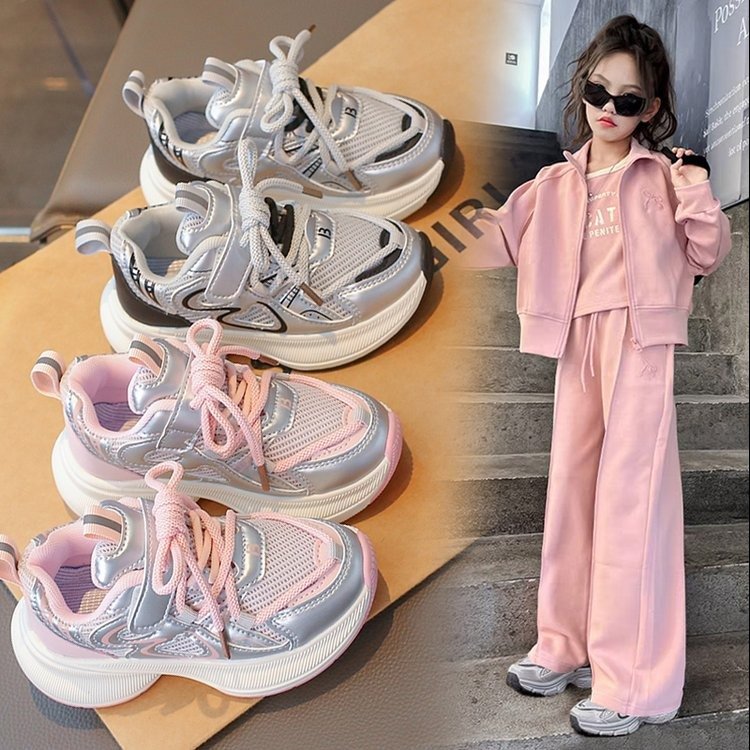 女童户外鞋2025新款春秋季软底防滑小女孩女宝休闲鞋子男童老爹鞋