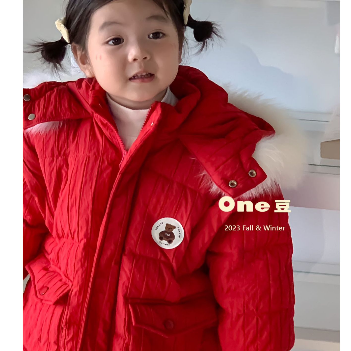 小熊贴标羽绒服9156