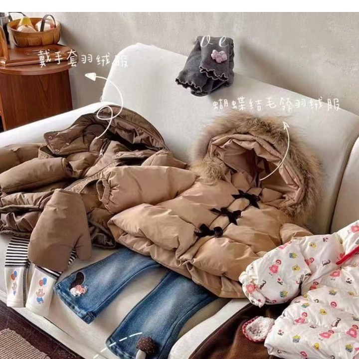 秋冬款~荷叶边连帽羽绒服83099