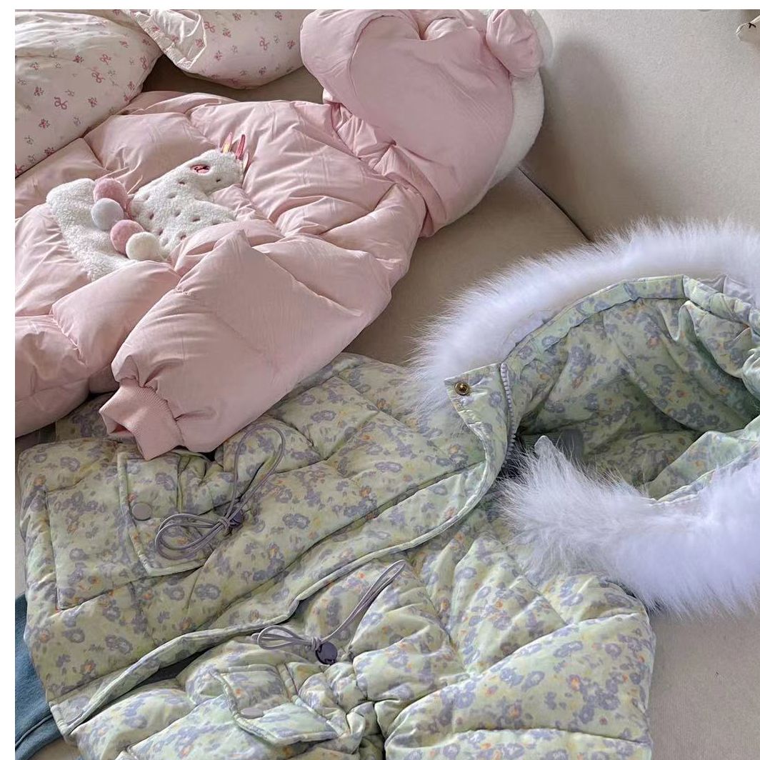 秋冬款~抽绳连帽羽绒服83123