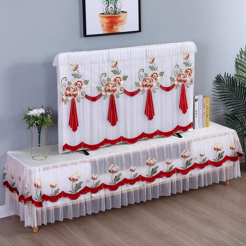 轻奢电视罩蕾丝刺绣电视机防尘罩台式2025挂式液晶防小孩电视机罩