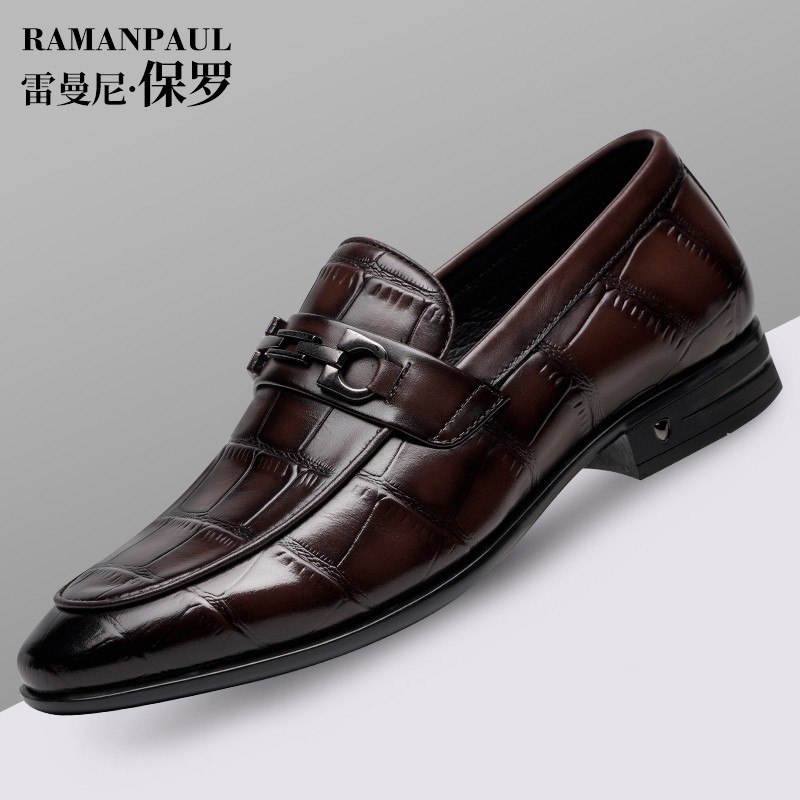 雷曼尼保罗品牌春夏新品真皮乐福休闲豆豆鞋英伦一脚蹬男鞋6501