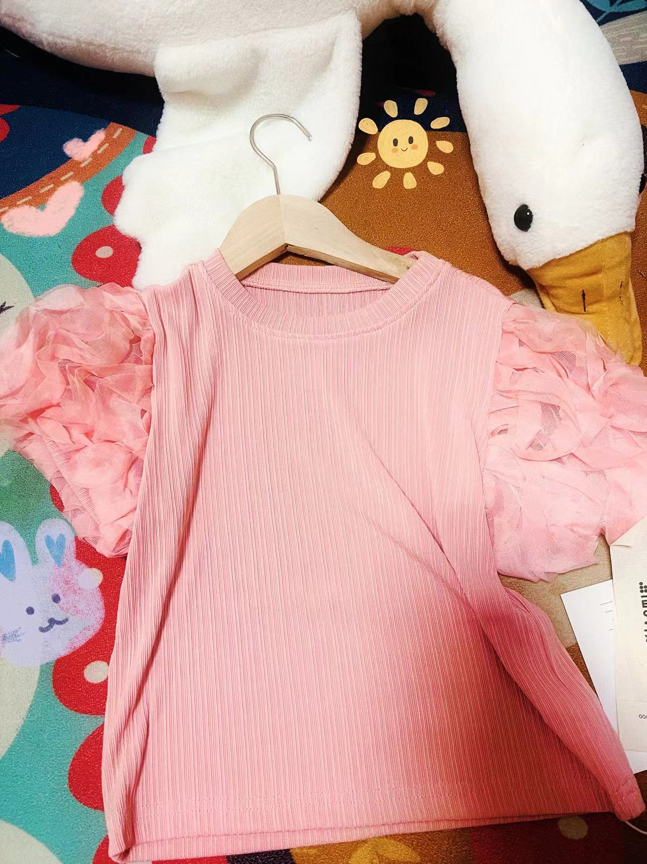 上衣童装女童针织蕾丝夏季洋气