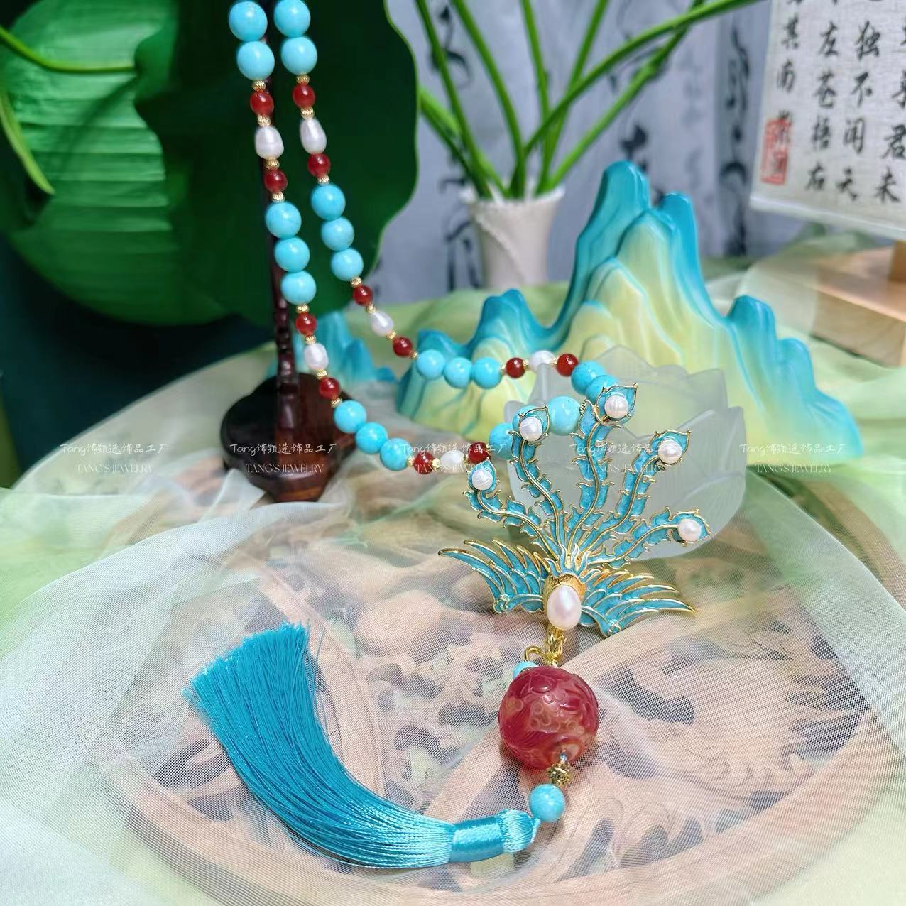 铜项链 国风项链【凤鸣昆仑】算盘百搭