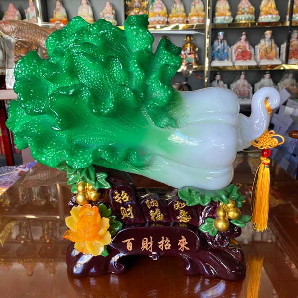 家居摆件玉白菜电视柜大号摆设书房桌面老板桌收银台前台新房