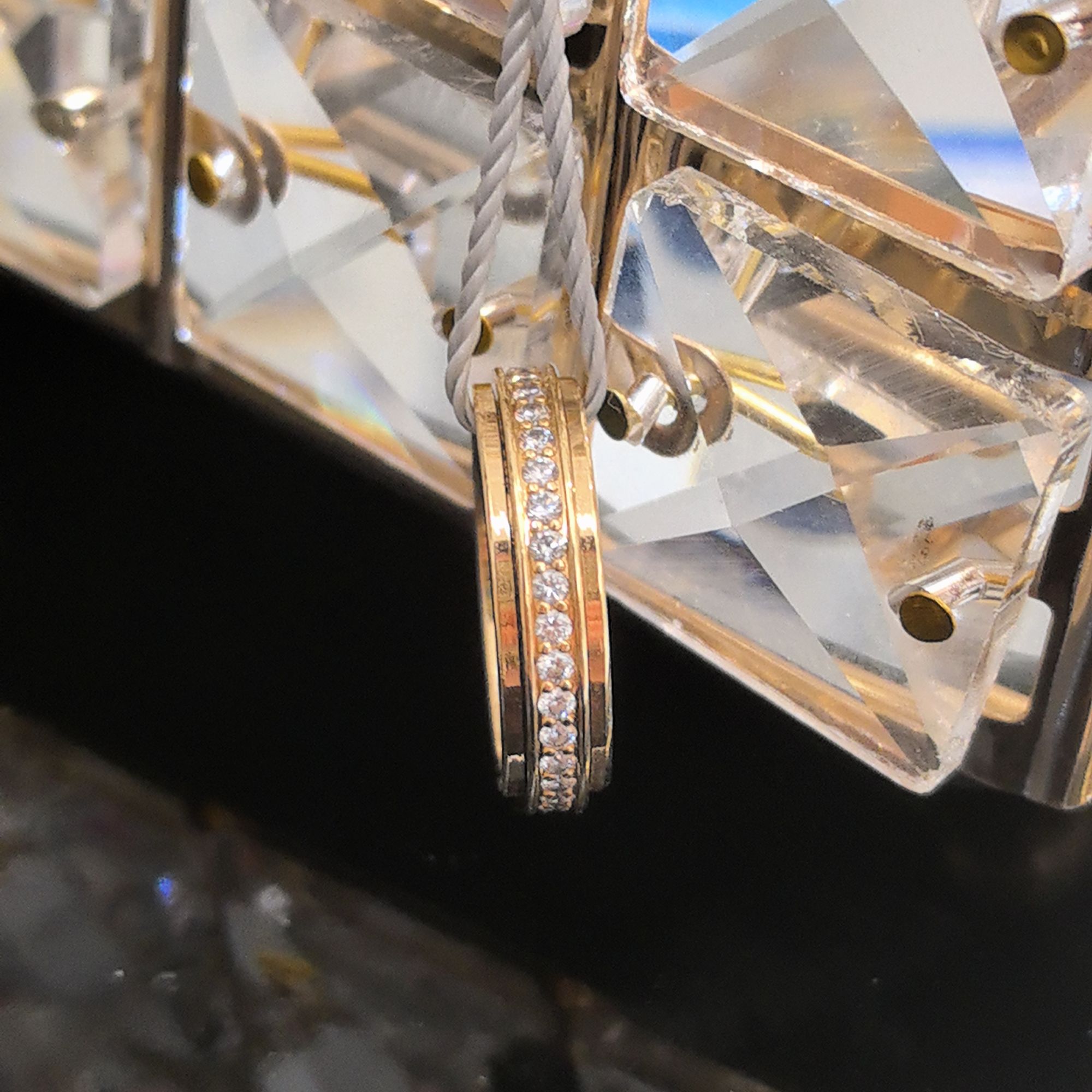 99新 Piaget/伯爵 possession排钻戒指/18k玫瑰金/#60   X9
