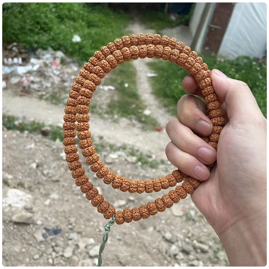 藏式直切金刚菩提子手串108颗双龙矮桩小金刚菩提子手持文玩手串
