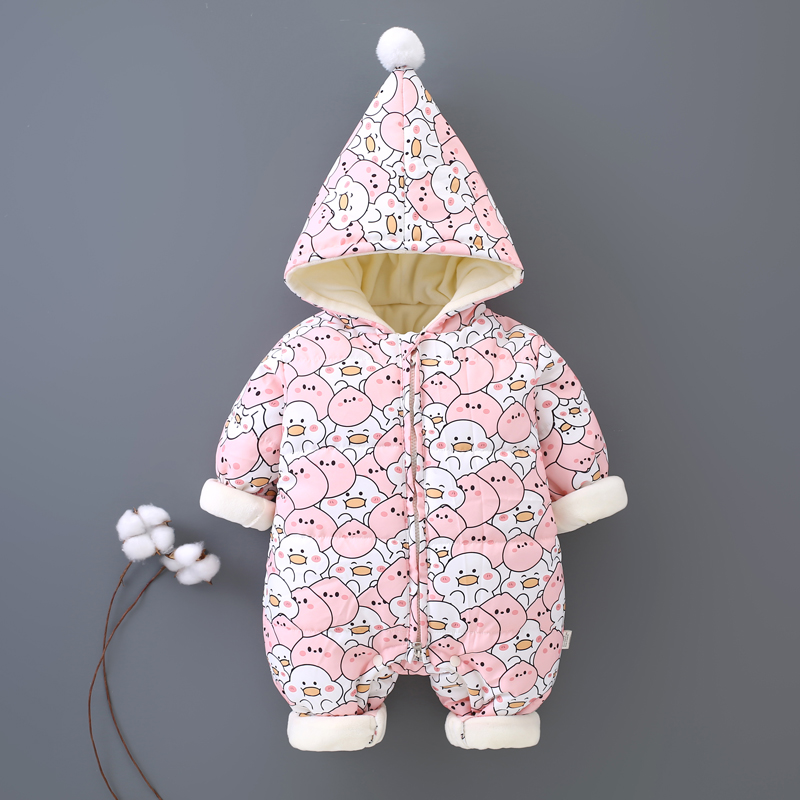 新生婴儿衣服冬装棉衣男女初生宝宝外出抱衣保暖加厚夹棉哈衣爬服