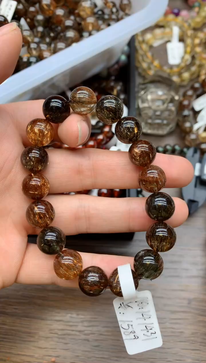 【闪购商品】水晶手串未镶嵌65 黑金超 12mm