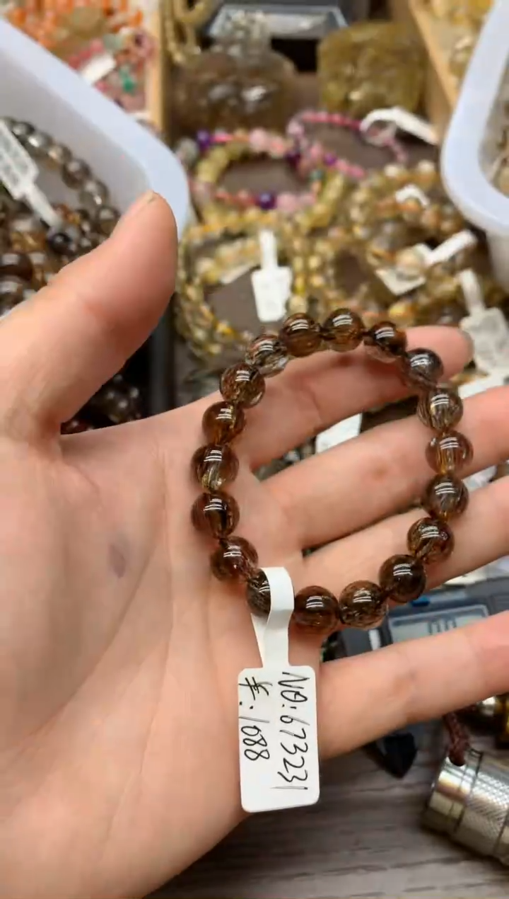 【闪购商品】水晶手串未镶嵌66 黑金超 10mm