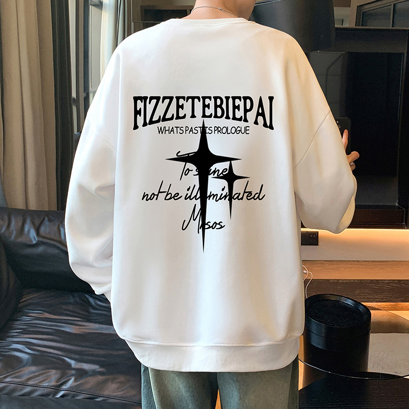 卫衣男春秋季2025新款休闲潮牌套头男装ins港风大码圆领上衣