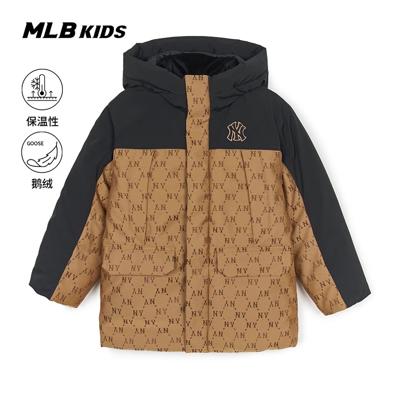 MLB【商场同款】儿童钻石时尚老花鹅绒羽绒服25新品7ADJRM146