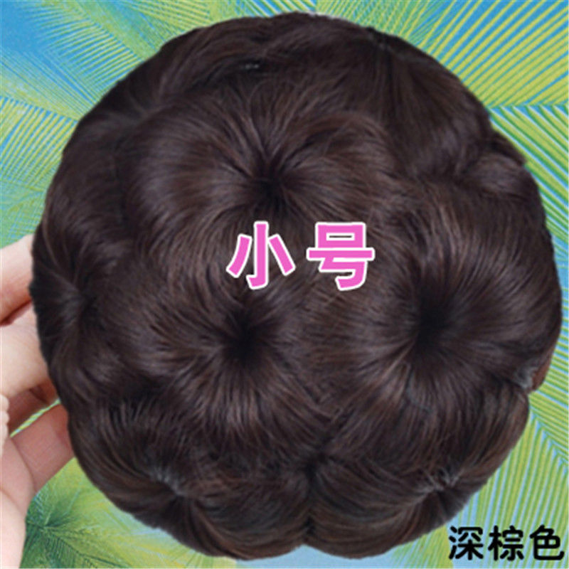 九朵花爪夹假发圈女盘发新娘丸子头发包抓夹气质棕色优雅自然逼真