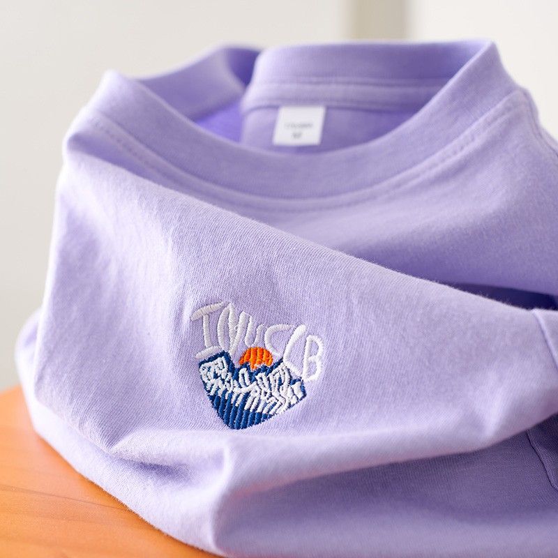 唐允刺绣纯棉白色短袖t恤女2025新款爆款女装洋气时尚半袖t恤短袖