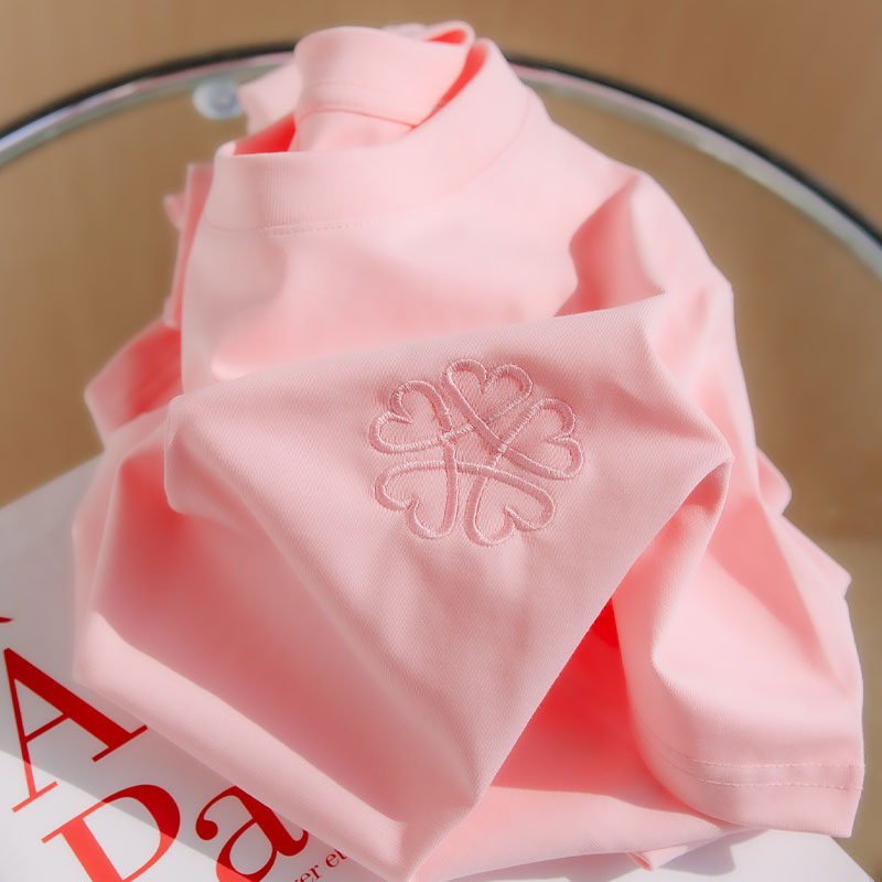 五个心刺绣2025夏季新款刺绣短袖t恤女宽松男女宽松百搭ins潮t恤