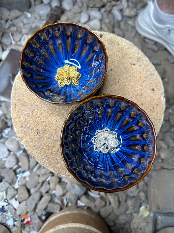 高端茶器 雀羽孔雀对杯 主人杯