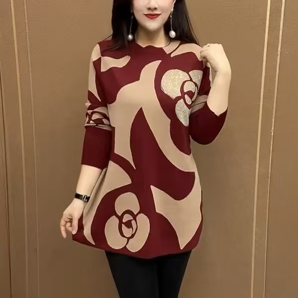 宽松遮肉遮肚时尚针织衫冬款打底衫2025新款百搭减龄中老年妈妈装