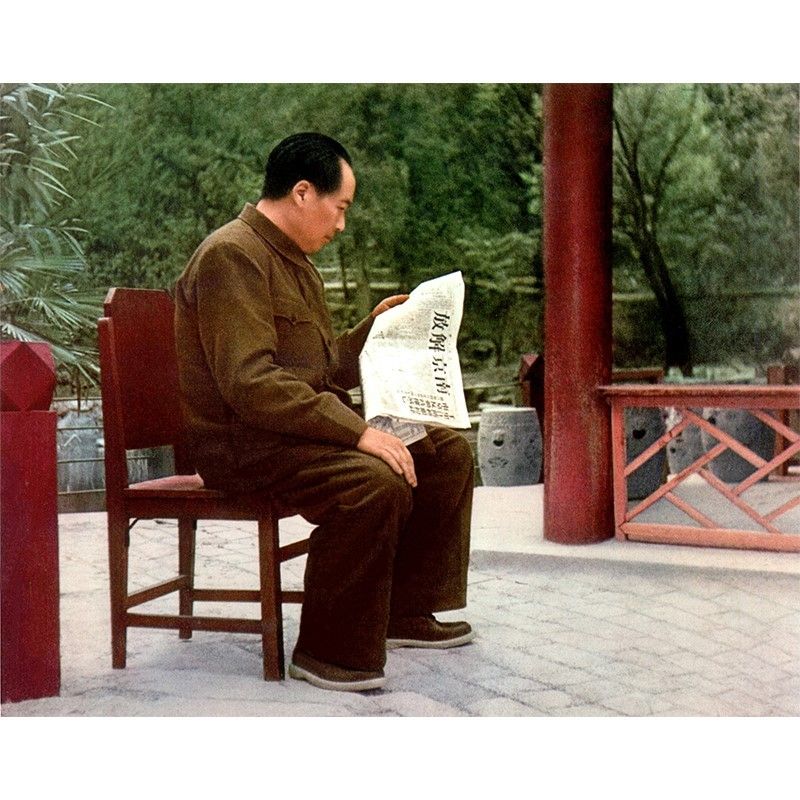 毛主席画像1949胜利捷报客厅油画布伟人海报挂画照片装饰画墙画