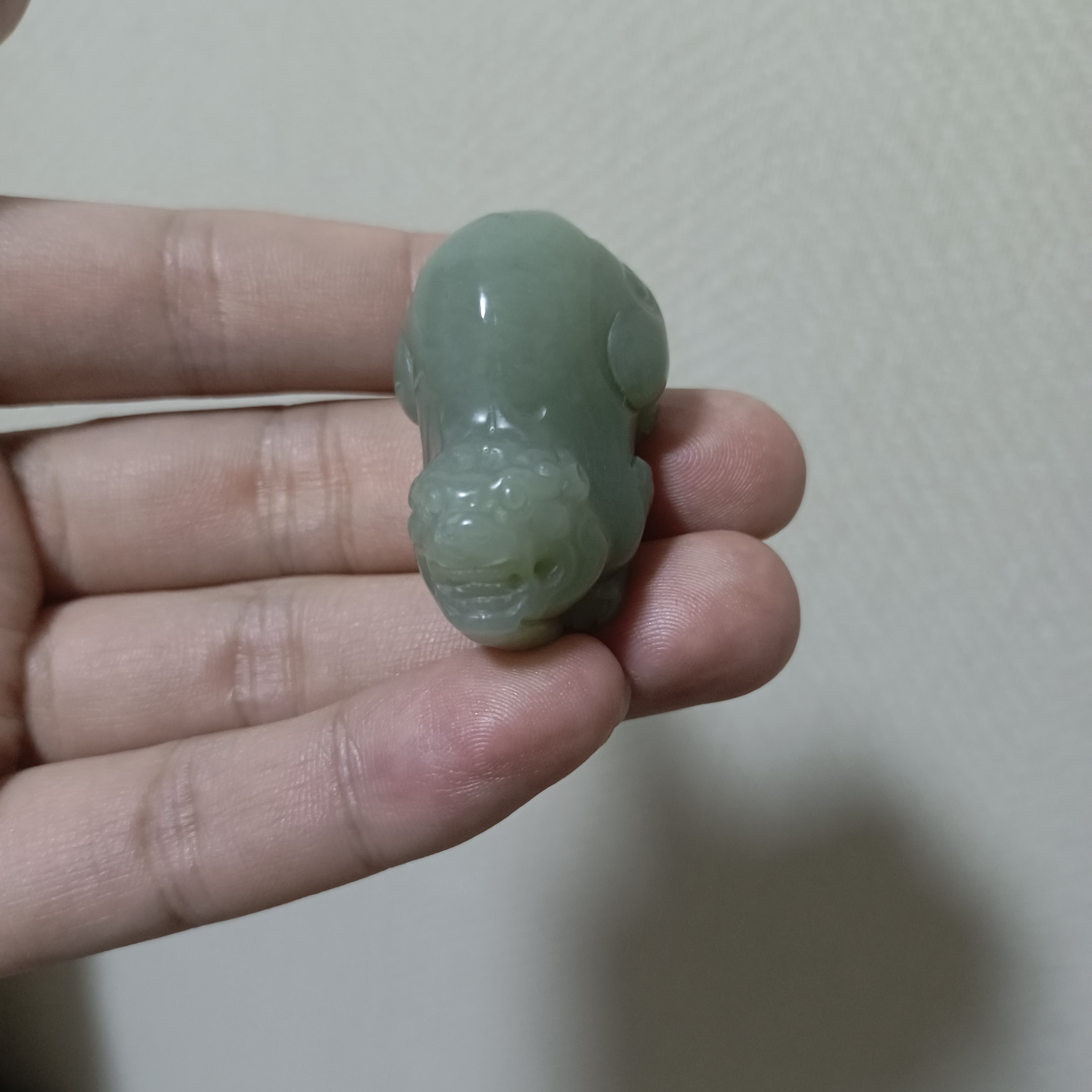 新疆和田玉且末蓝貔貅吊坠挂件立体精美精雕41.8×25.3×21.6mm