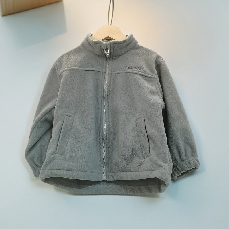 男童摇粒绒外套加绒保暖中大童冲锋衣内胆上衣校服神器