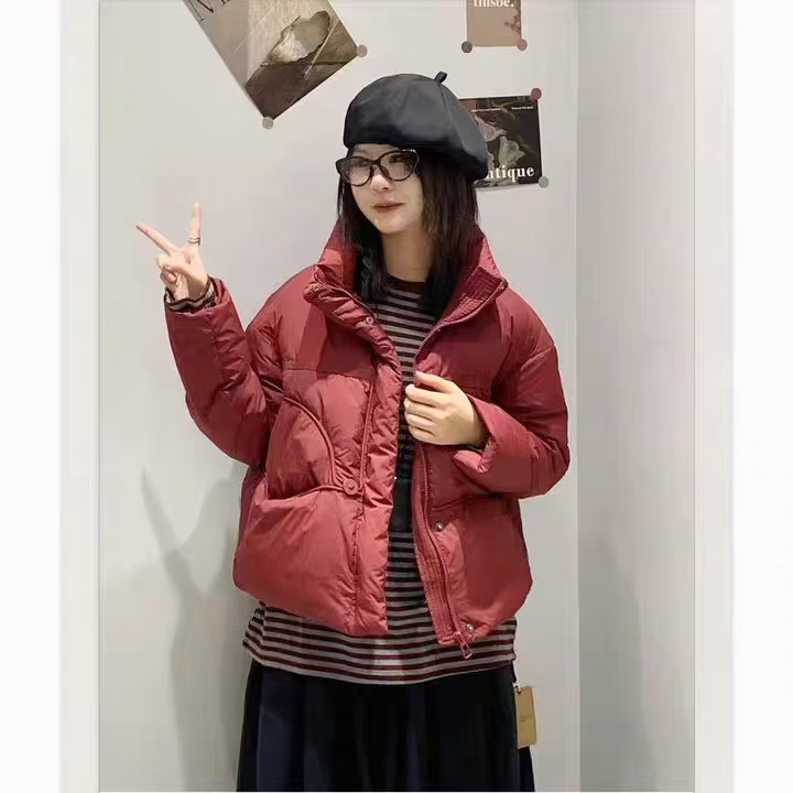 2024新款加厚短款外套时尚休闲网红百搭连帽宽松潮流韩版立领冬季