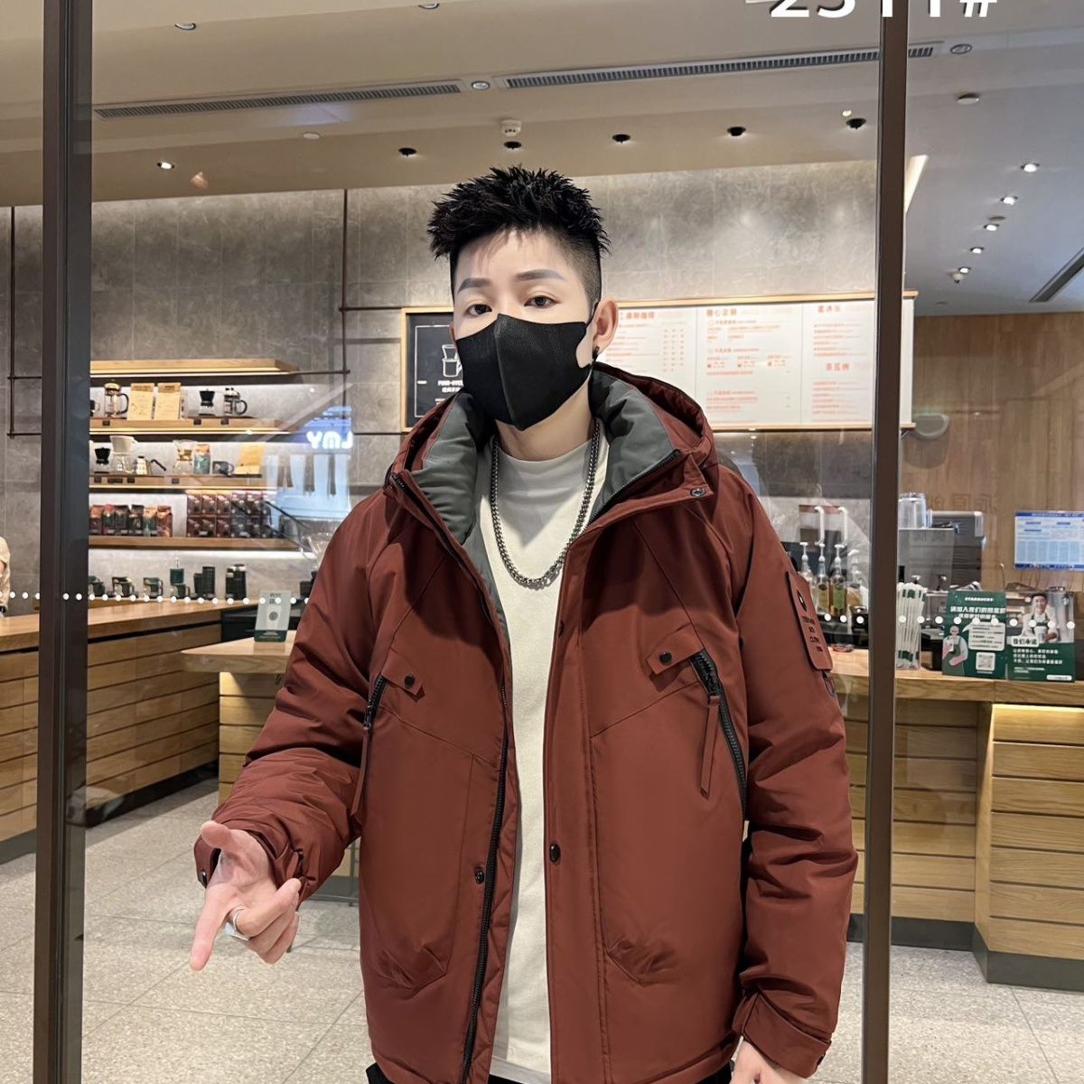 波司澄冲锋衣羽绒服男士冬季加厚新款保暖潮流潮工装外套连