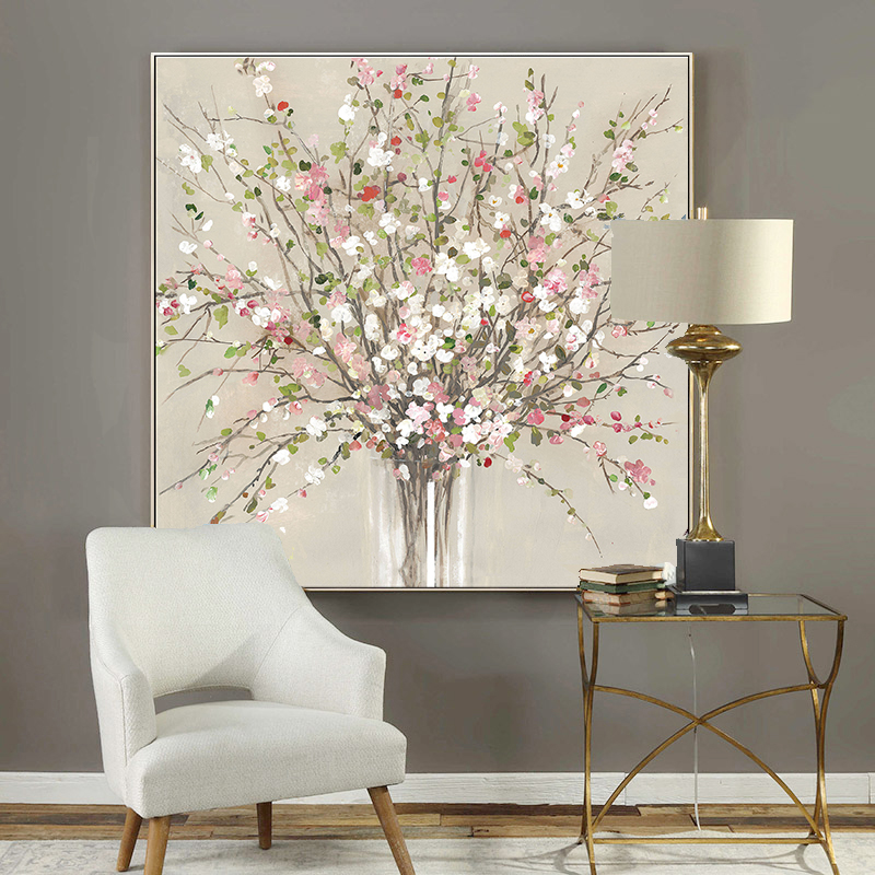 【幸福花伴】手绘油画玄关装饰画轻奢客厅沙发背景墙挂画餐厅墙面
