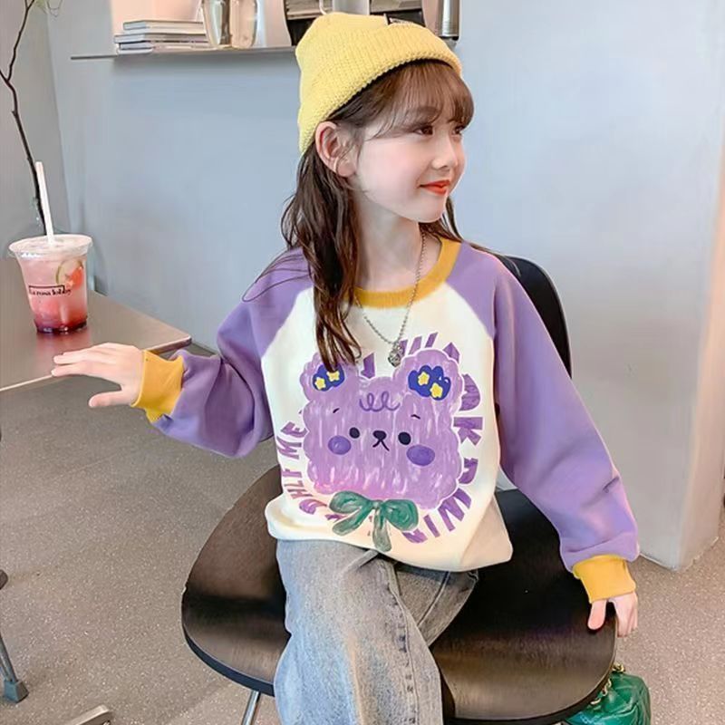 巴娜拉童装女童卫衣春秋新款儿童秋装上衣洋气女宝宝上衣长袖宽AD