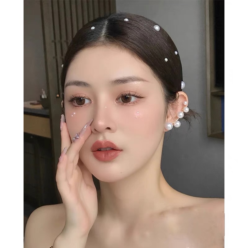 oushipei/欧诗佩 铜合金仿珍珠耳饰 珍珠耳骨夹耳钉精灵耳女