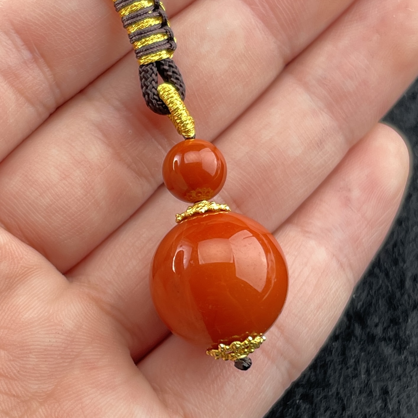 【玉氏珠宝】南红圆珠项链-约18mm 多样性 发一CAN630069