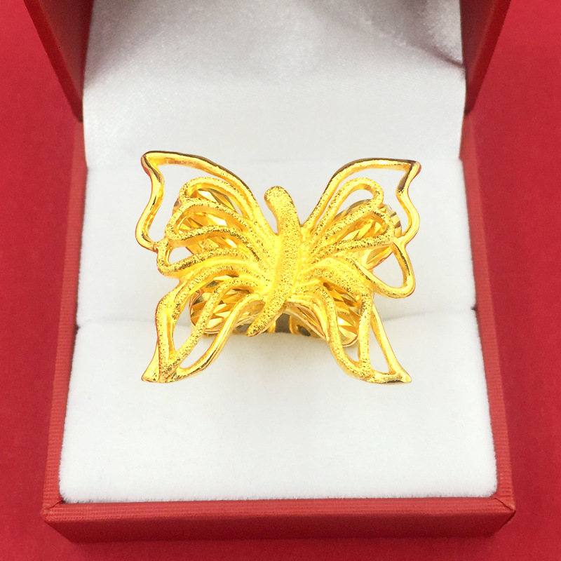 铜合金戒指 仿黄金色新娘结婚戒指欧币花朵戒指花朵开口时尚饰品