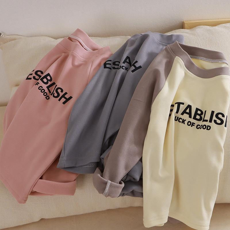 儿童德绒打底衫童装男童女宝秋春秋衣长袖T恤上衣内搭秋装休闲