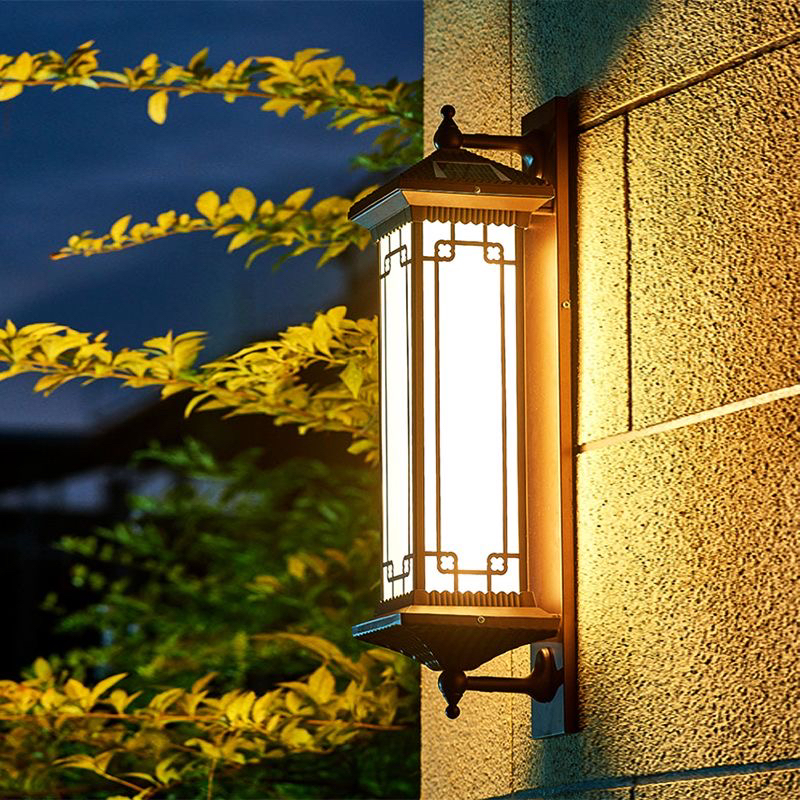 室外酒店禅意走廊太阳能新中式简约壁灯户外防水阳台灯墙进门灯免