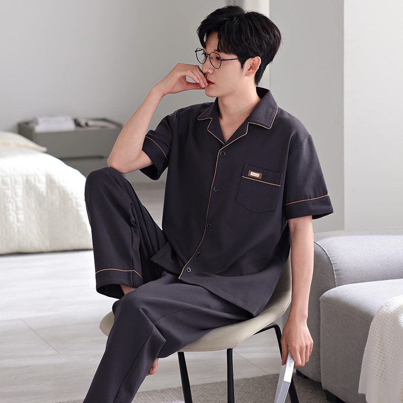 【纯棉】男士睡衣春秋季长袖新款中青年大码可外穿家居服套装薄款
