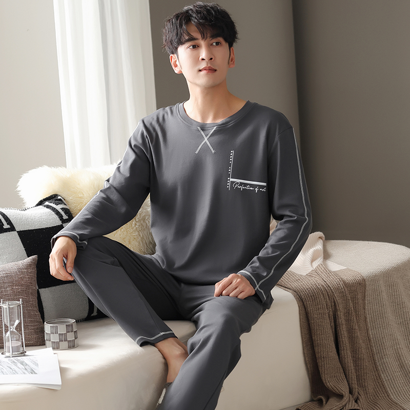 【纯棉】睡衣男士春秋款长袖休闲可外穿全棉秋冬季男款大码家居服